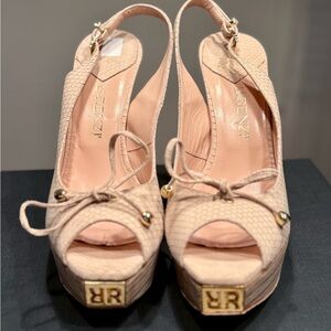 7.5 Women's Cream Italian Platform Heels